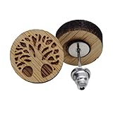 Pendientes de árbol de la vida – emblema de madera – Pendientes de poste – Par