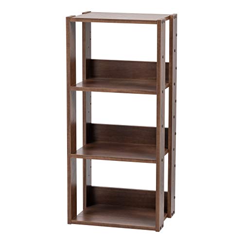 Marrón claro Display Shelf SRK-W3 Iris Ohyama oficina,modular biblioteca sala de estar Estantería decorativa/estantes flotantes/Estantería de madera/Estantería con 4 estantes 